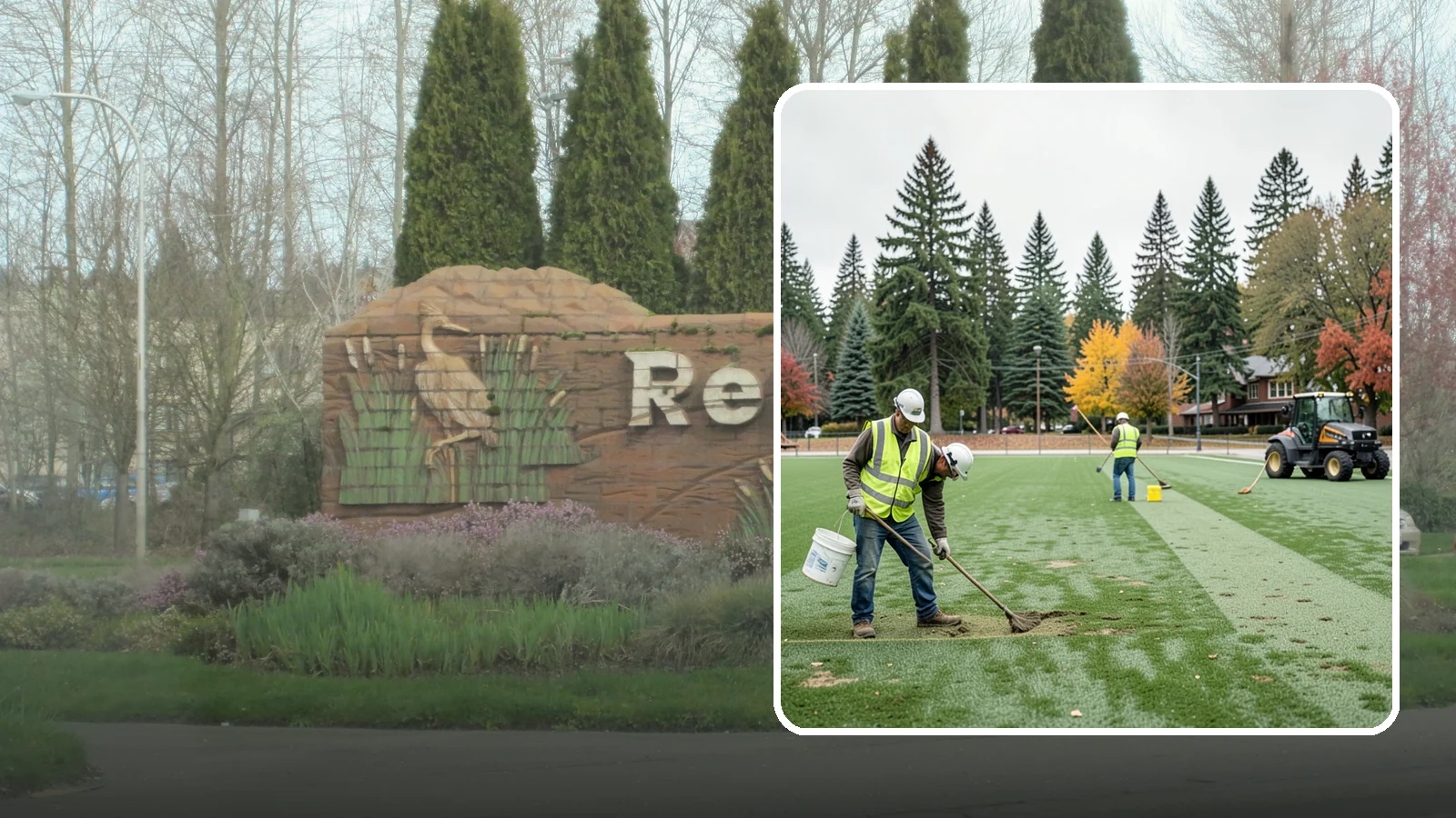 Athletic Field Overseeding in Renton, King County, WA - Overseeding of worn sports turf that restores density, coverage, and durability on public athletic fields.