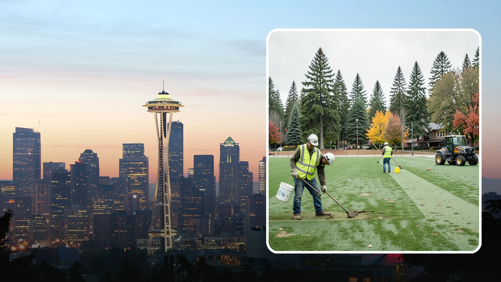 Athletic Field Overseeding in Seattle, King County, WA - Overseeding of worn sports turf that restores density, coverage, and durability on public athletic fields.