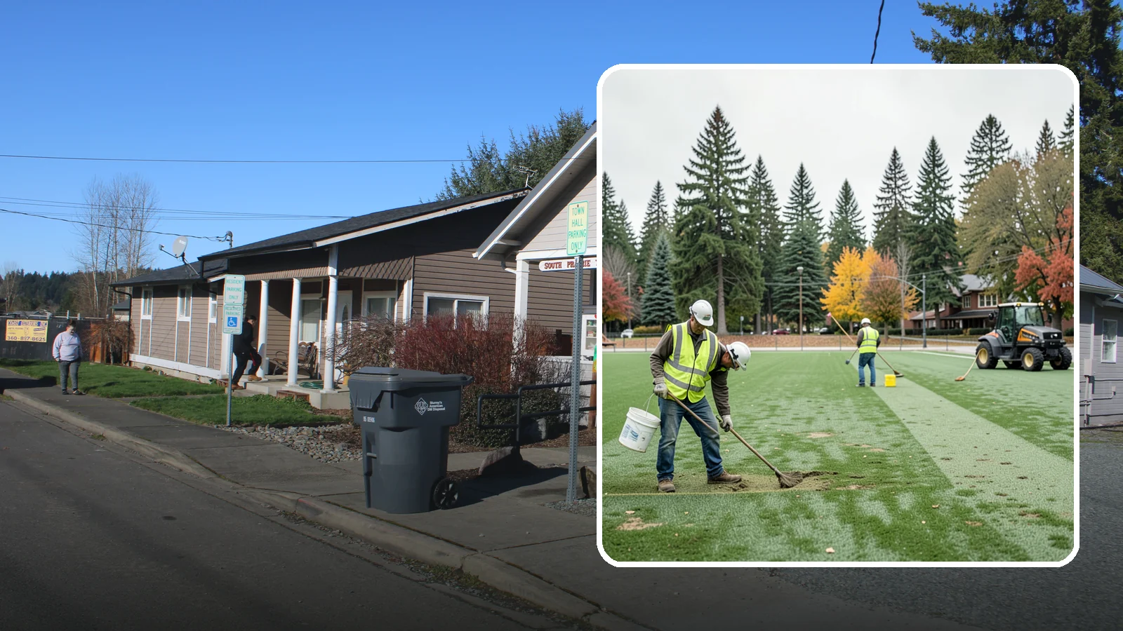 Athletic Field Overseeding in South Prairie, Pierce County, WA - Overseeding of worn sports turf that restores density, coverage, and durability on public athletic fields.