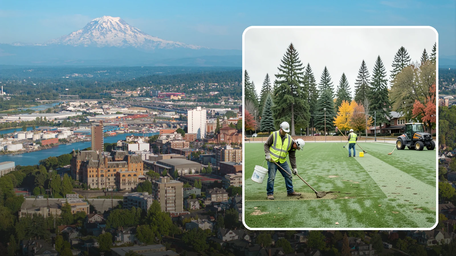 Athletic Field Overseeding in Tacoma, Pierce County, WA - Overseeding of worn sports turf that restores density, coverage, and durability on public athletic fields.