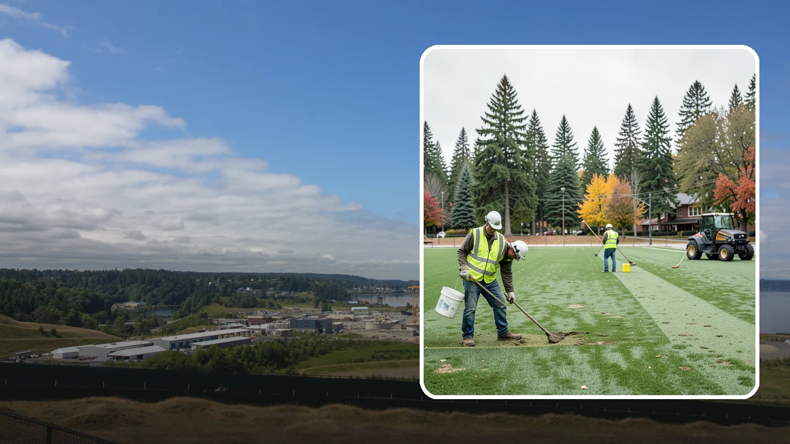 Athletic Field Overseeding in University Place, Pierce County, WA - Overseeding of worn sports turf that restores density, coverage, and durability on public athletic fields.