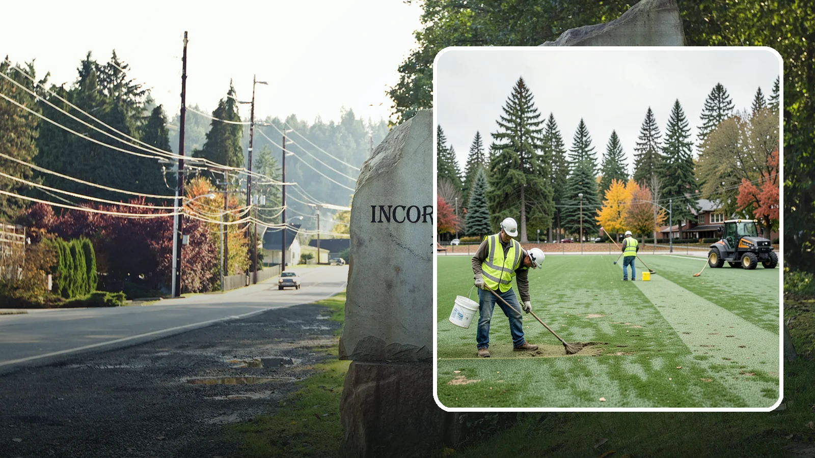 Athletic Field Overseeding in Wilkeson, Pierce County, WA - Overseeding of worn sports turf that restores density, coverage, and durability on public athletic fields.