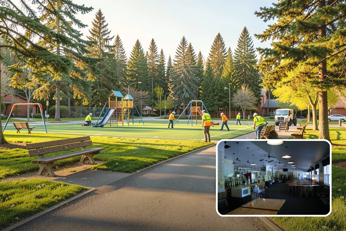 Backstop Installation in Black Diamond, King County, WA - Contains foul balls and protects spectators behind home plate