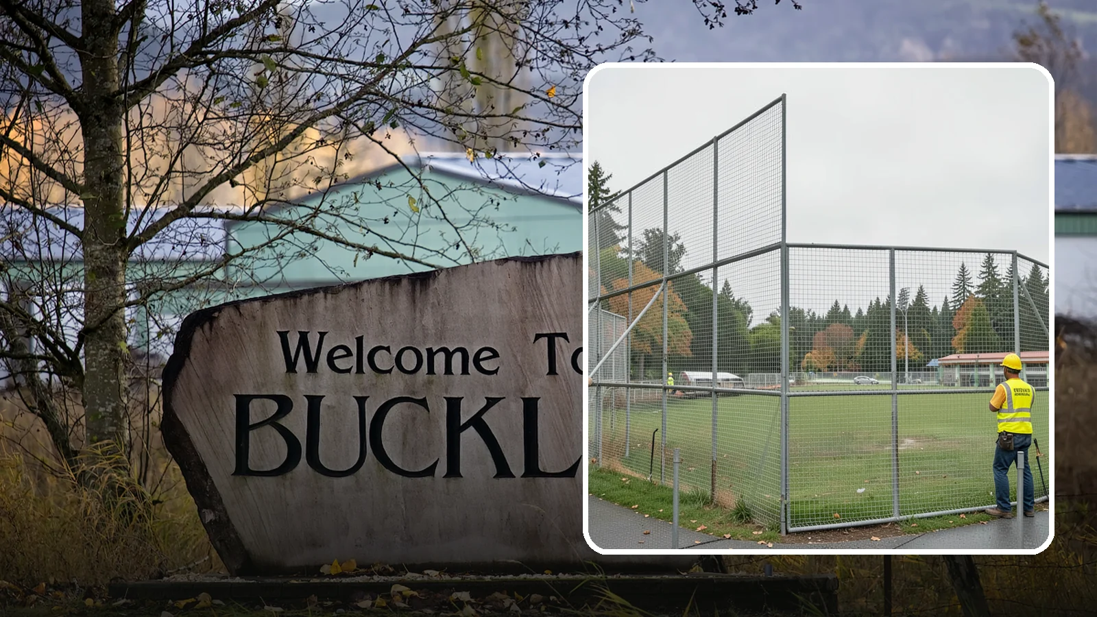 Backstop Installation in Buckley, Pierce County, WA - Installation of ballfield backstops and protective fencing to regulation height and safety standards.