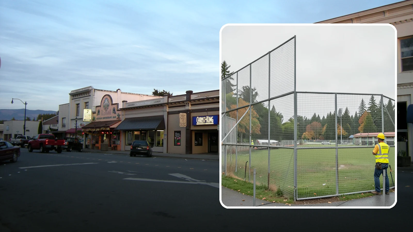 Backstop Installation in Burlington, Skagit County, WA - Installation of ballfield backstops and protective fencing to regulation height and safety standards.