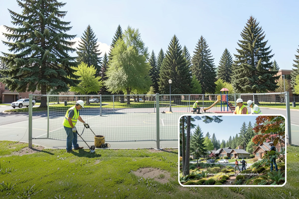 Backstop Installation in Edgewood, Pierce County, WA - Contains foul balls and protects spectators behind home plate