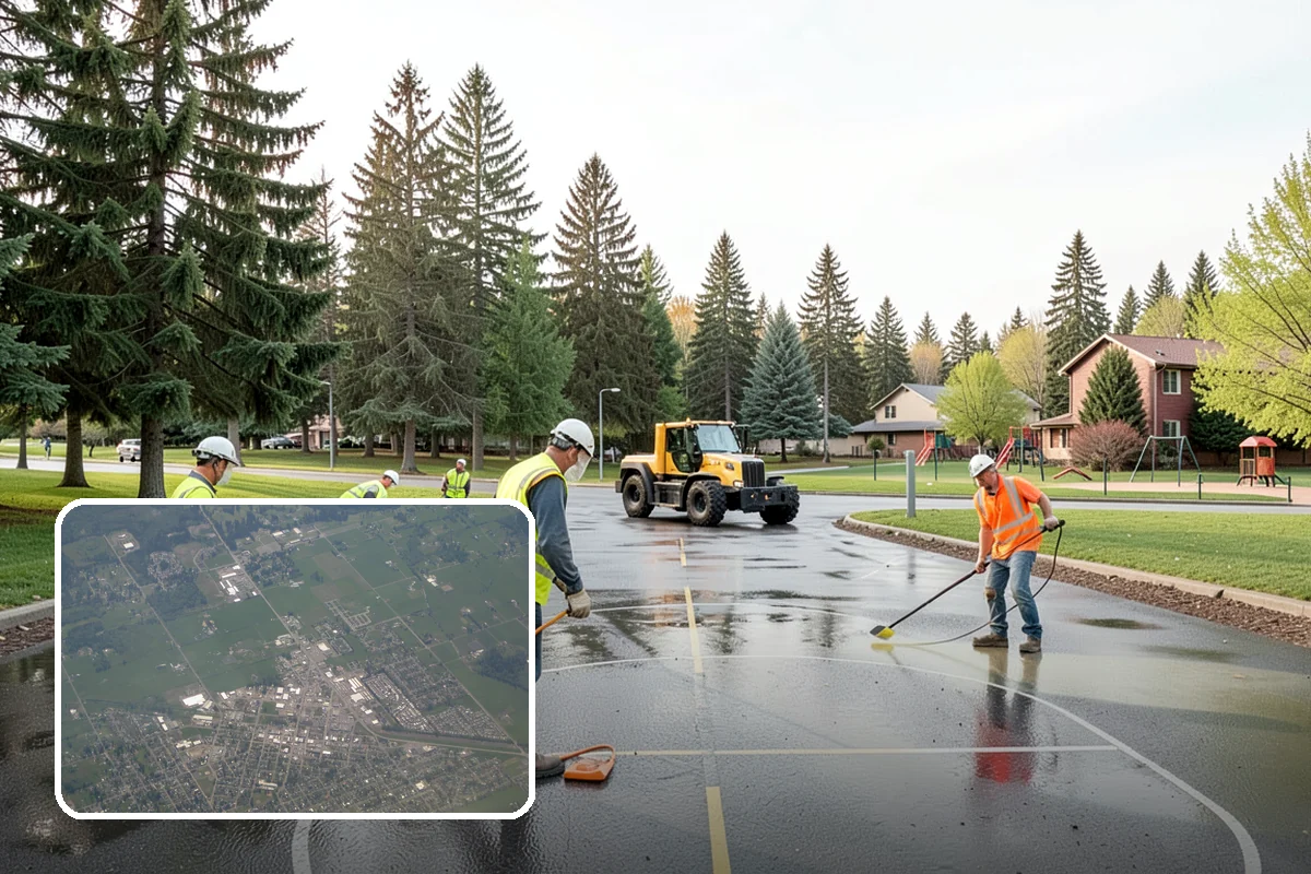Backstop Installation in Enumclaw, King County, WA - Contains foul balls and protects spectators behind home plate
