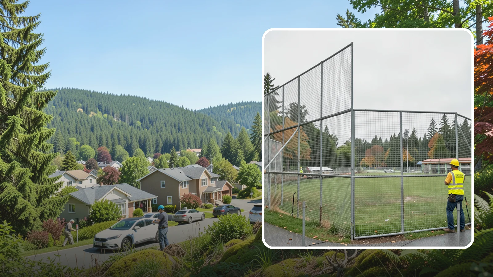 Backstop Installation in Index, Snohomish County, WA - Installation of ballfield backstops and protective fencing to regulation height and safety standards.