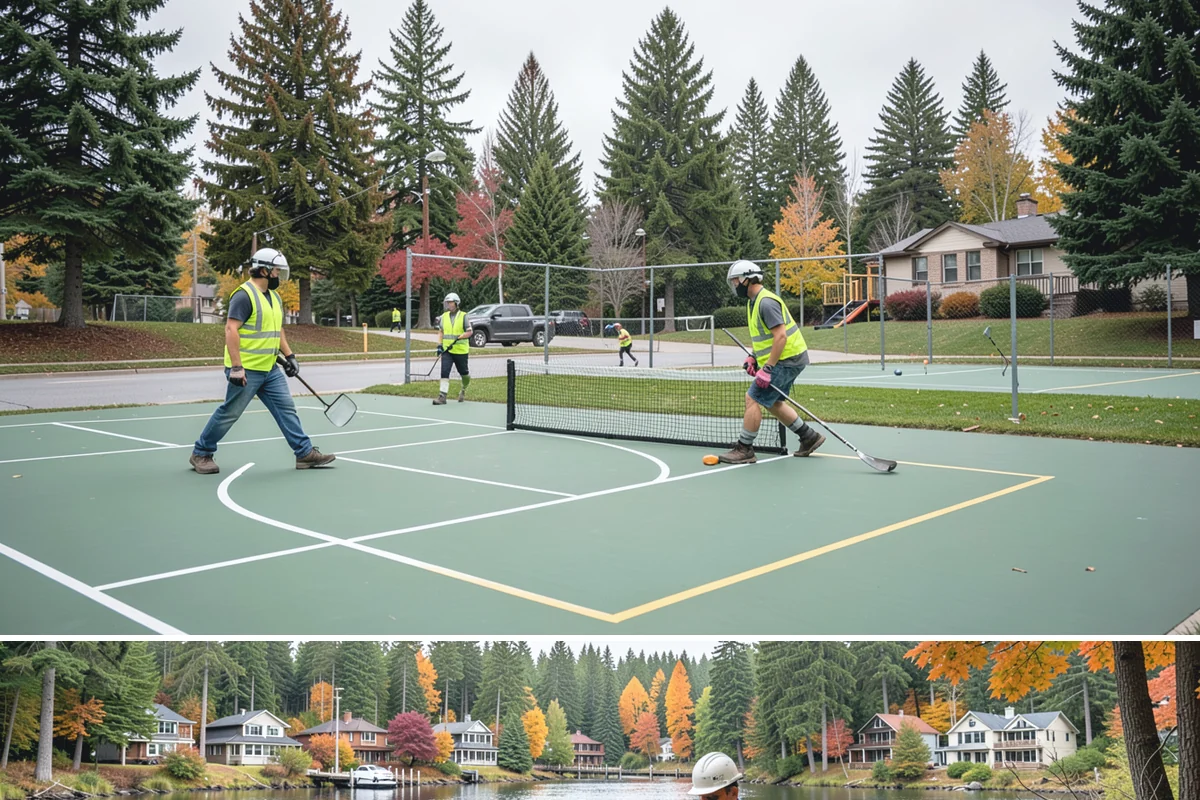 Backstop Installation in La Conner, Skagit County, WA - Footing and structural work is best scheduled in the drier months when excavations and concrete cure reliably.