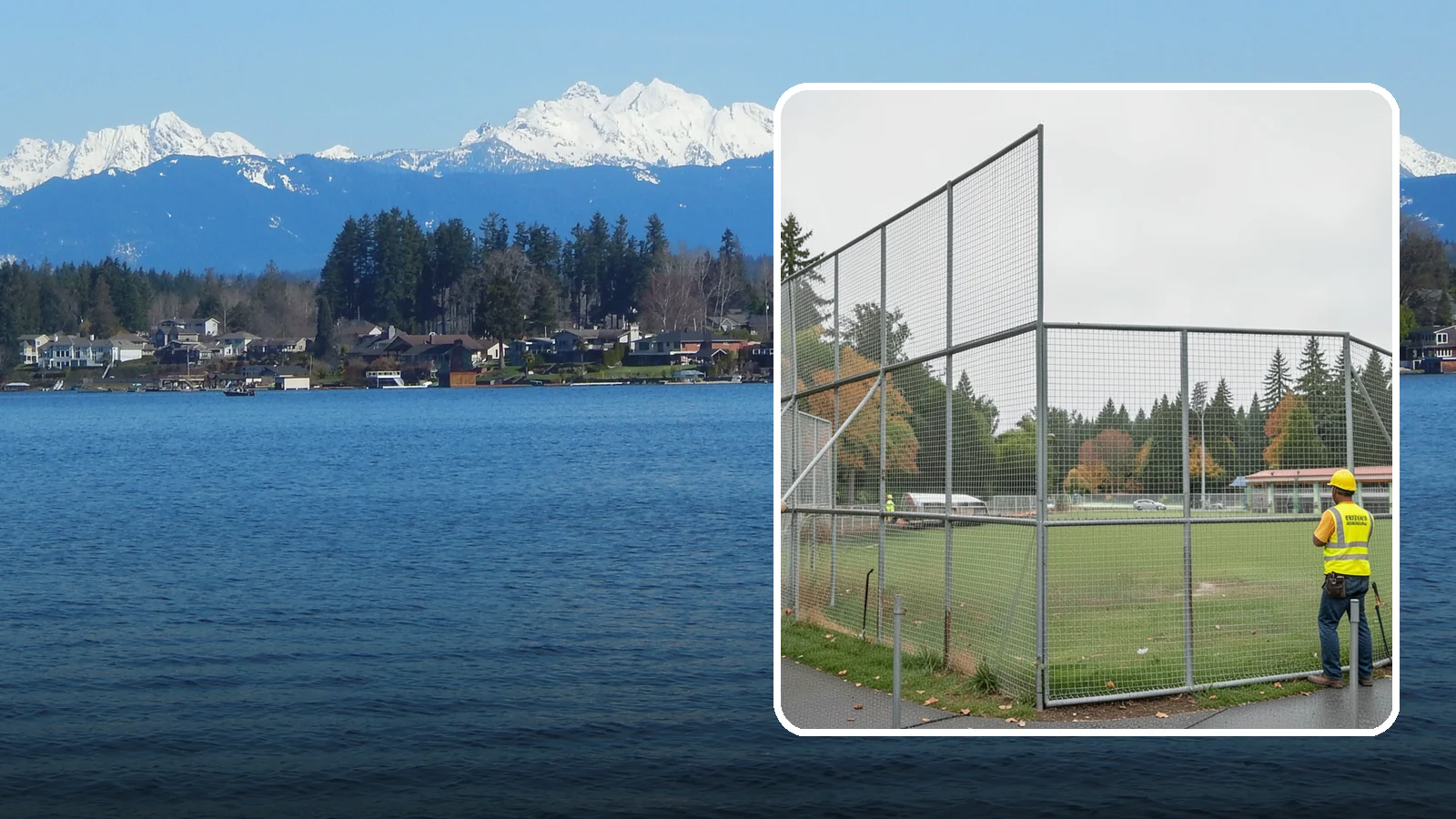 Backstop Installation in Lake Stevens, Snohomish County, WA - Installation of ballfield backstops and protective fencing to regulation height and safety standards.
