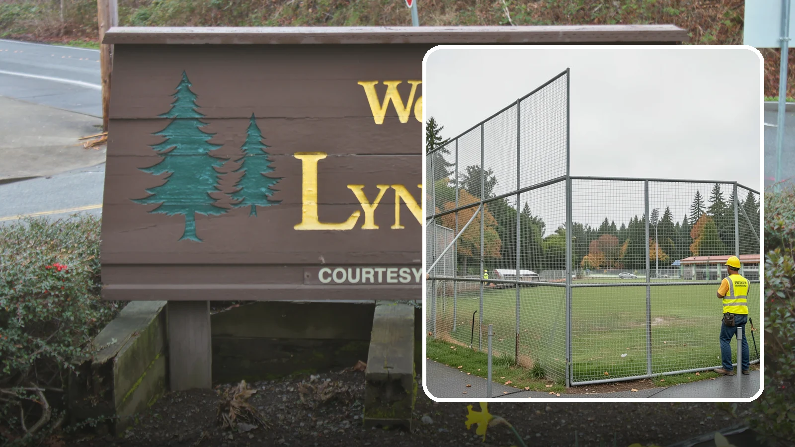 Backstop Installation in Lynnwood, Snohomish County, WA - Installation of ballfield backstops and protective fencing to regulation height and safety standards.