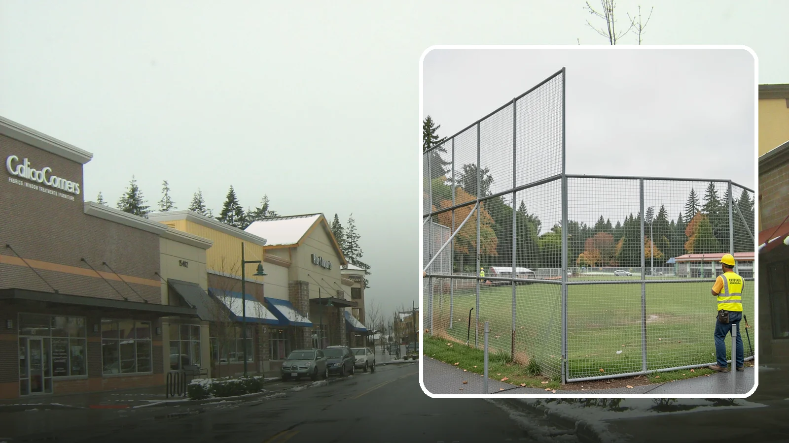 Backstop Installation in Mill Creek, Snohomish County, WA - Installation of ballfield backstops and protective fencing to regulation height and safety standards.