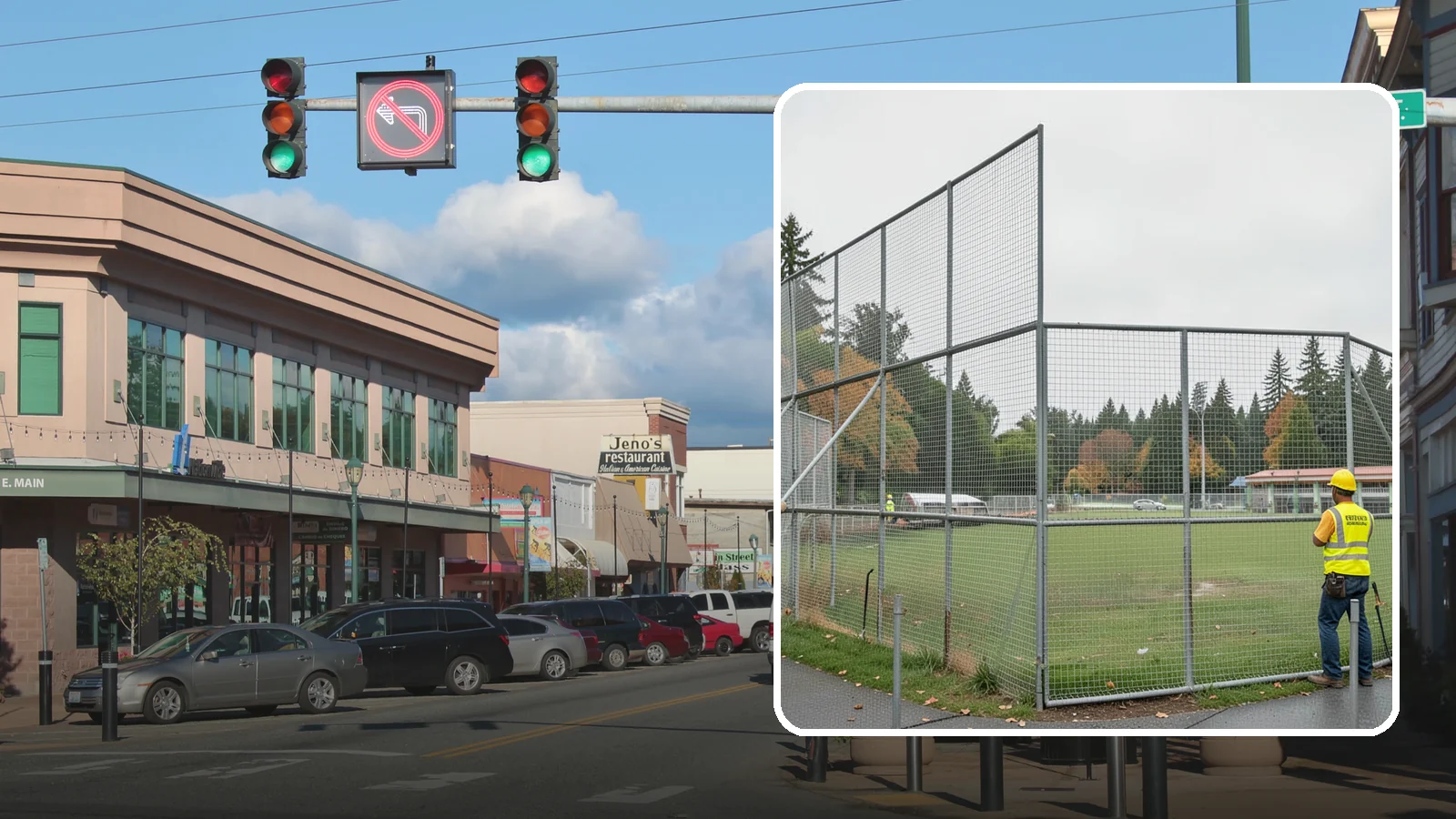 Backstop Installation in Monroe, Snohomish County, WA - Installation of ballfield backstops and protective fencing to regulation height and safety standards.
