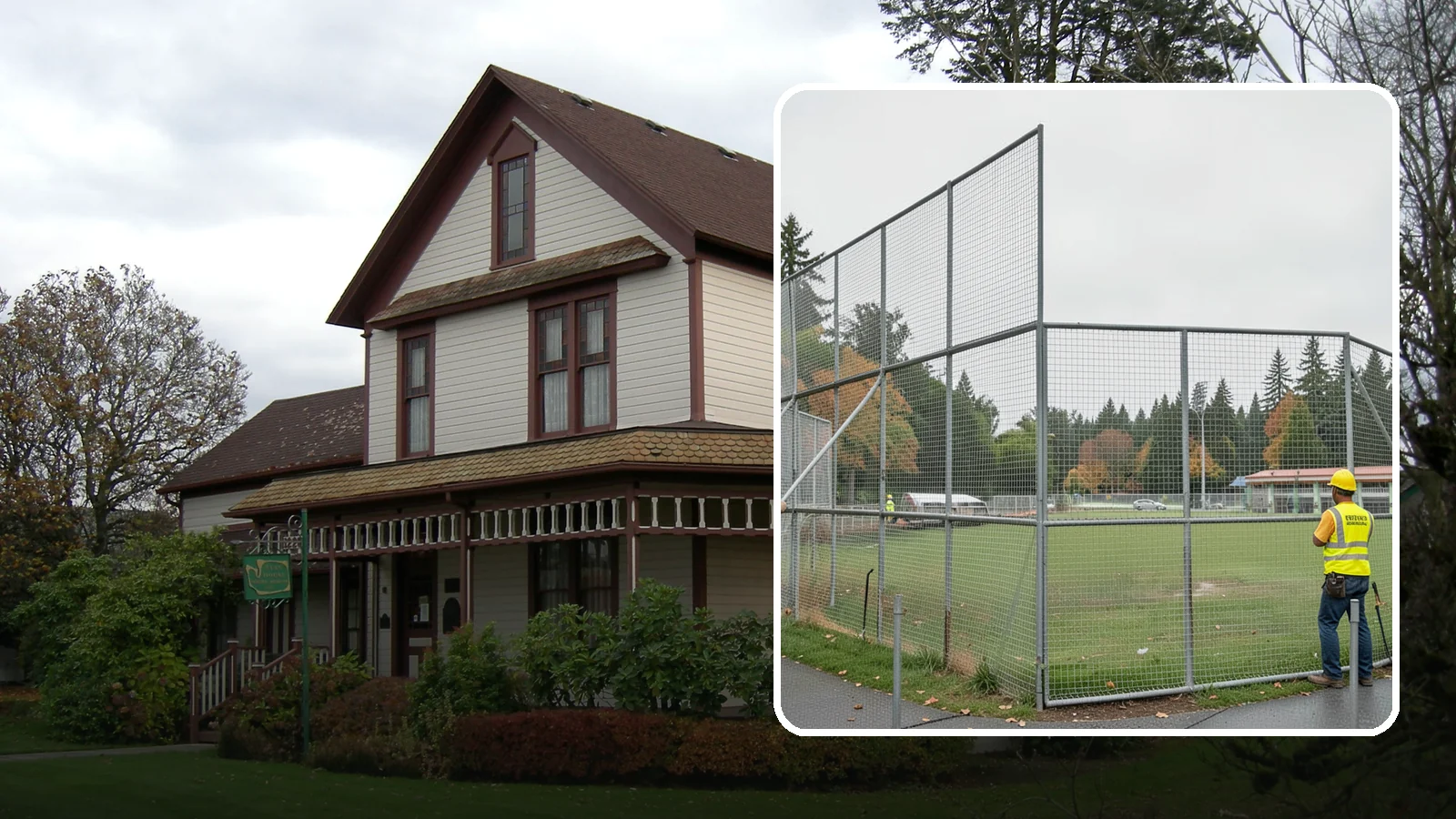 Backstop Installation in Sumner, Pierce County, WA - Installation of ballfield backstops and protective fencing to regulation height and safety standards.