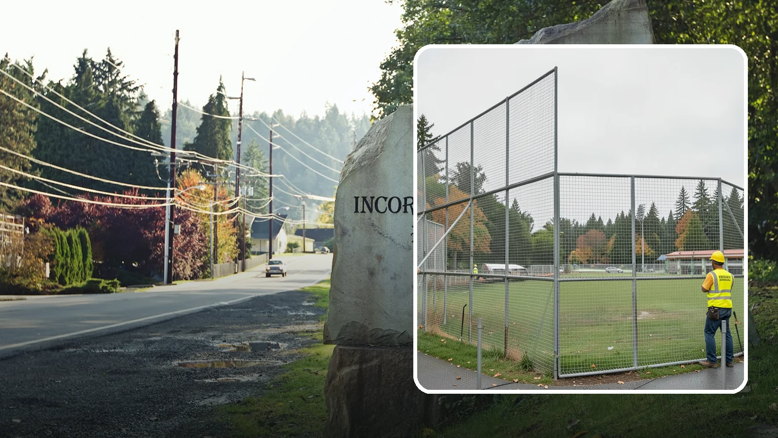 Backstop Installation in Wilkeson, Pierce County, WA - Installation of ballfield backstops and protective fencing to regulation height and safety standards.