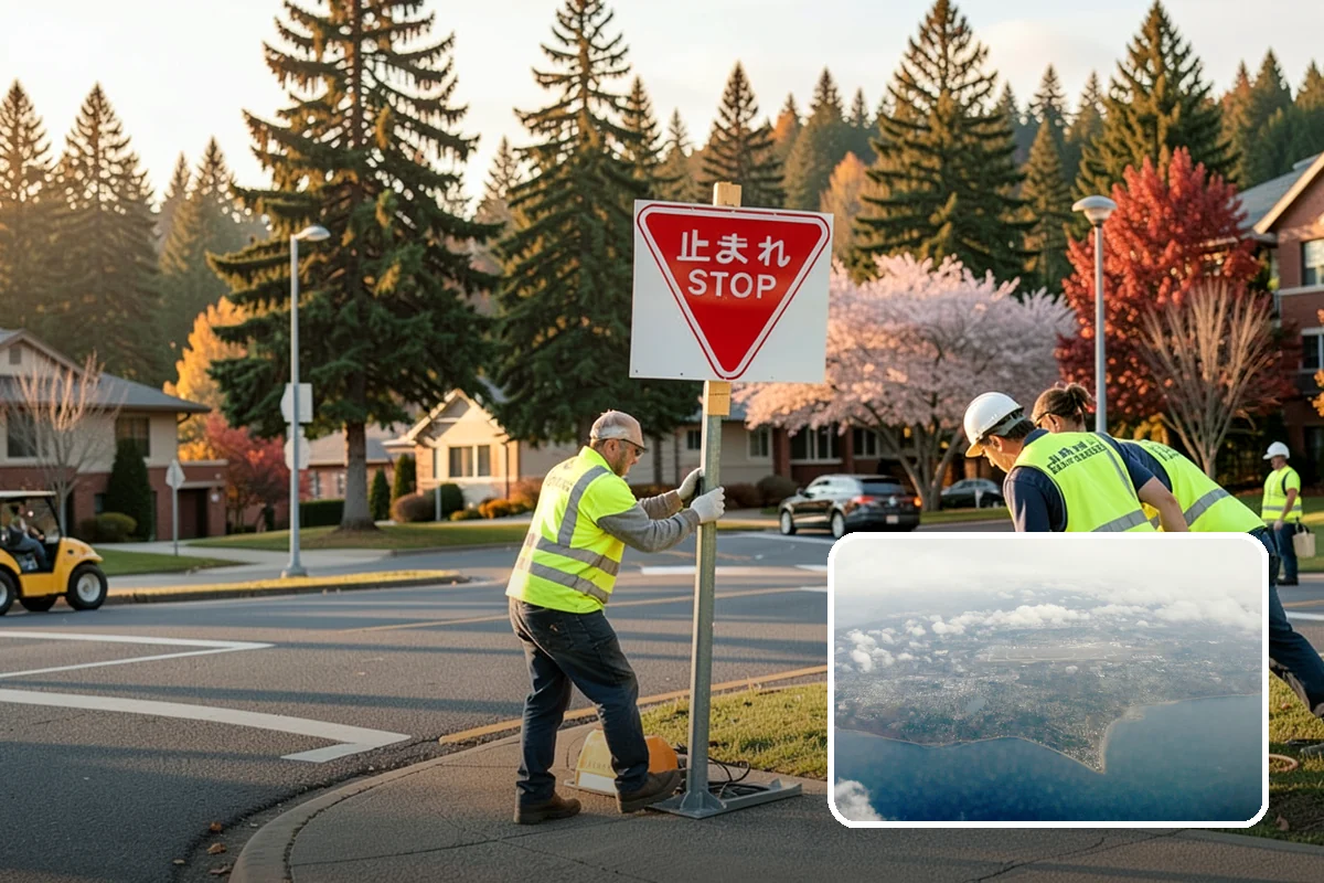 Banner Installation in Burien, King County, WA - Proper brackets and tensioning for wind resistance
