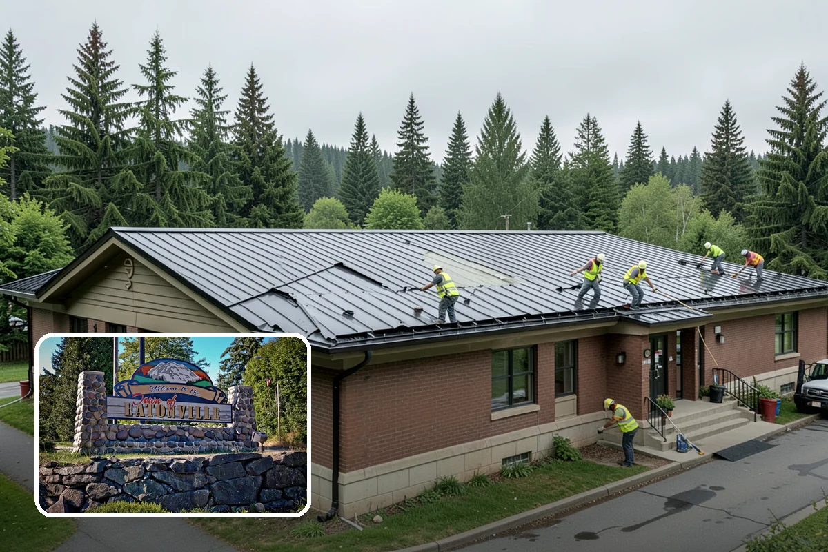 Banner Installation in Eatonville, Pierce County, WA - Proper brackets and tensioning for wind resistance