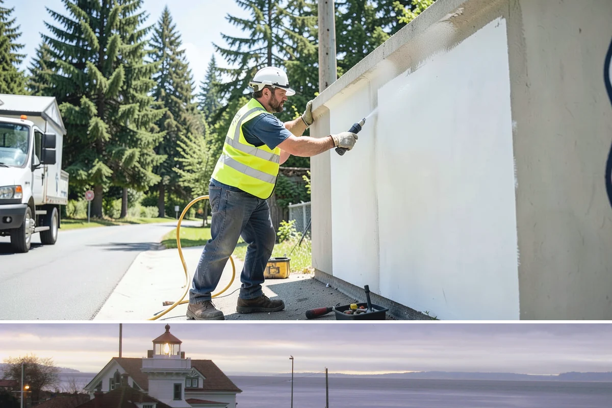 Banner Installation in Mukilteo, Snohomish County, WA - Banner cycles turn over most frequently in spring and summer as the civic event calendar fills.