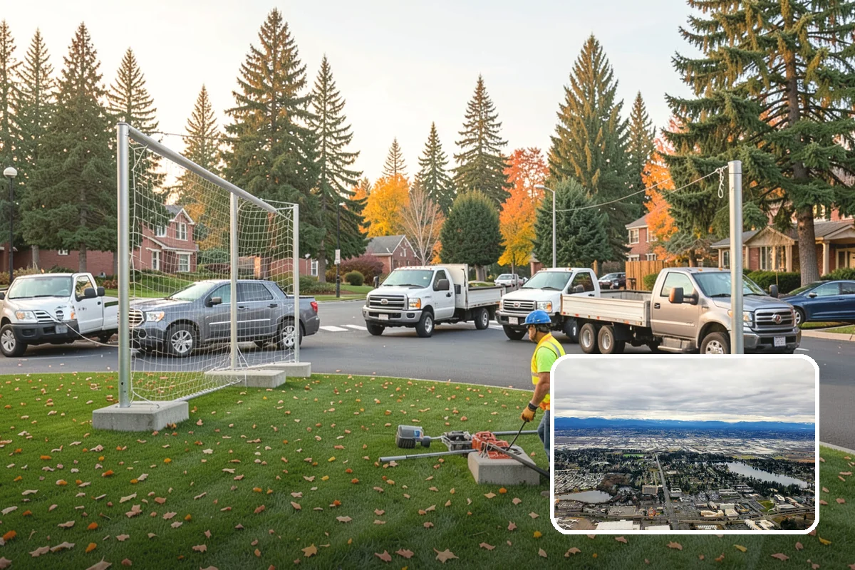 Banner Installation in SeaTac, King County, WA - Proper brackets and tensioning for wind resistance