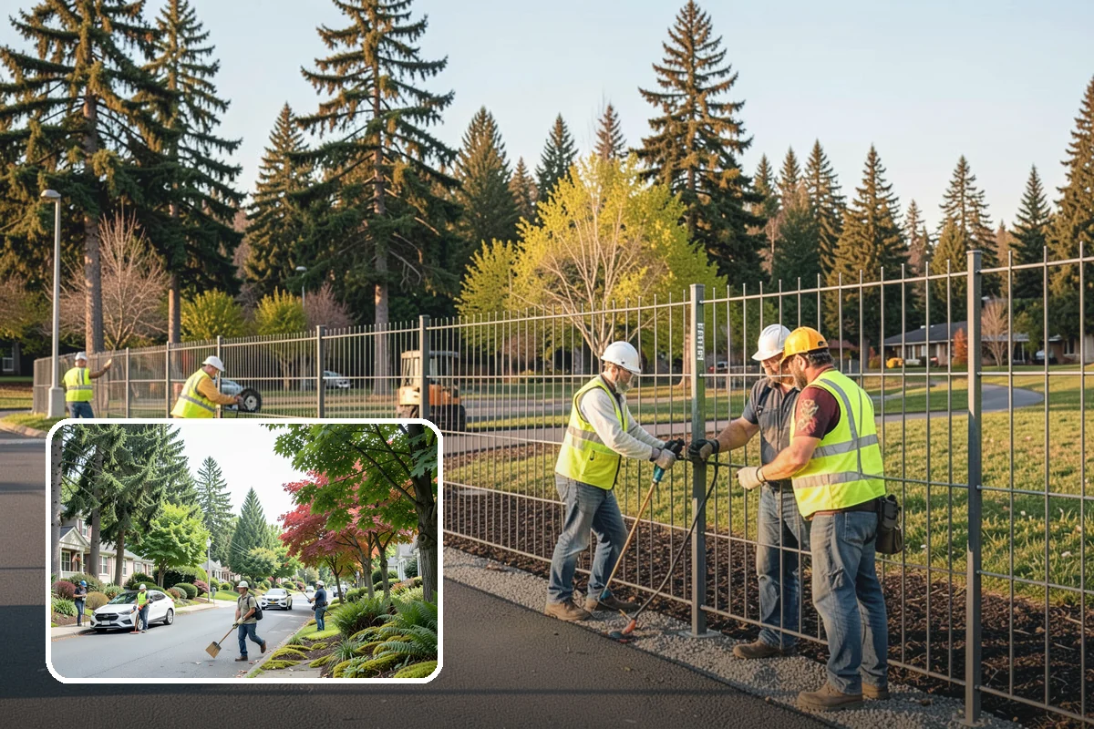 Bare Ground Vegetation Control in Beaux Arts Village, King County, WA - Keeps operational yards and fence lines clear for a full season