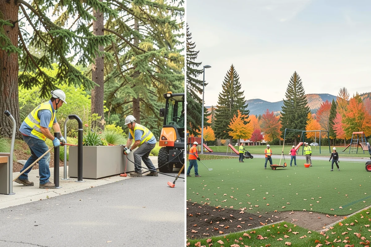 Bare Ground Vegetation Control in Bellevue, King County, WA - Identify bare-ground zones and confirm setbacks from drainage and plantings