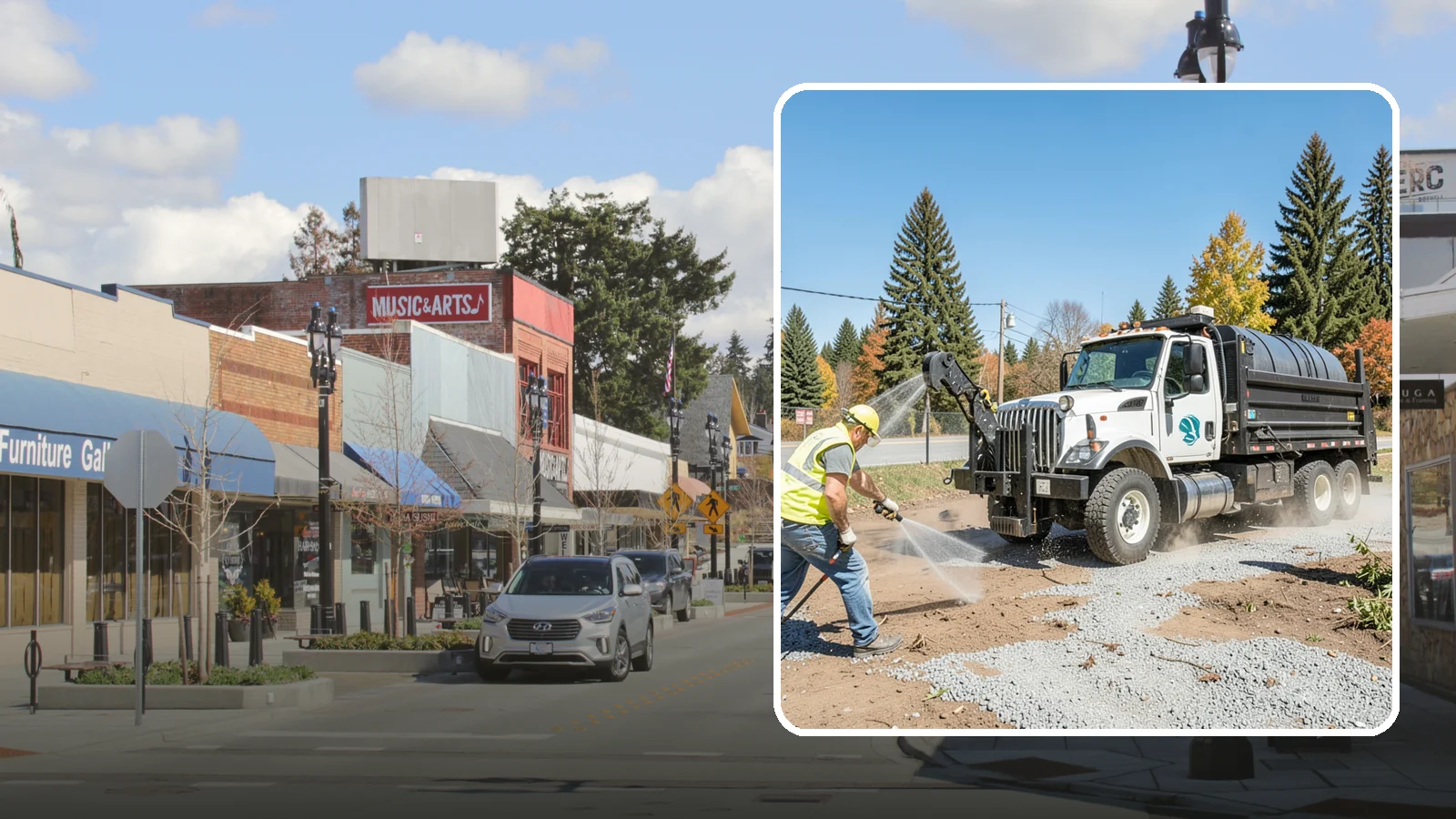 Bare Ground Vegetation Control in Bothell, King County, WA - Long-residual vegetation control keeping gravel yards, fence lines, and equipment areas free of growth.