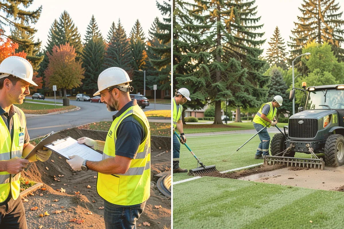 Bare Ground Vegetation Control in Brier, Snohomish County, WA - Identify bare-ground zones and confirm setbacks from drainage and plantings