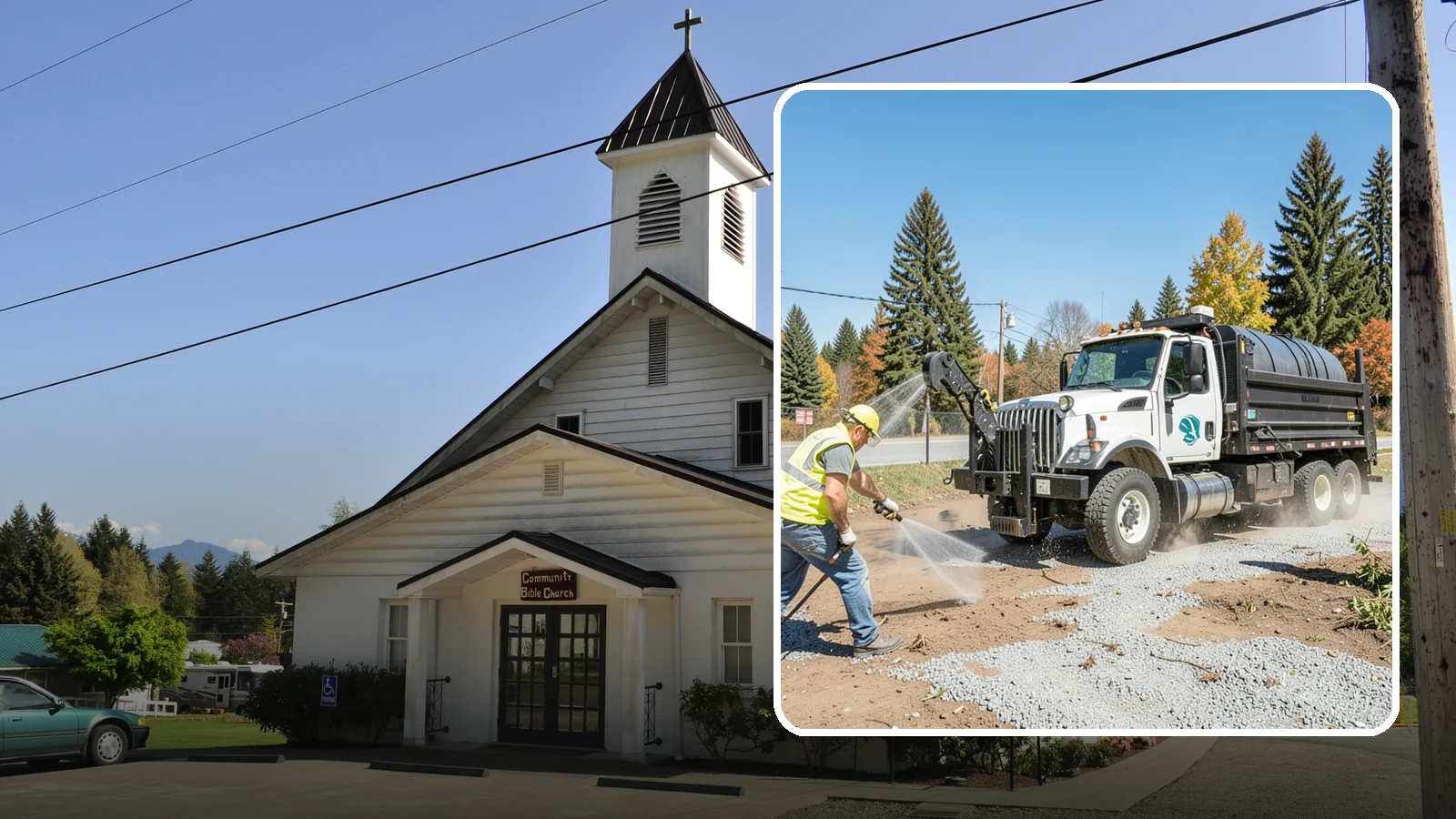 Bare Ground Vegetation Control in Concrete, Skagit County, WA - Long-residual vegetation control keeping gravel yards, fence lines, and equipment areas free of growth.
