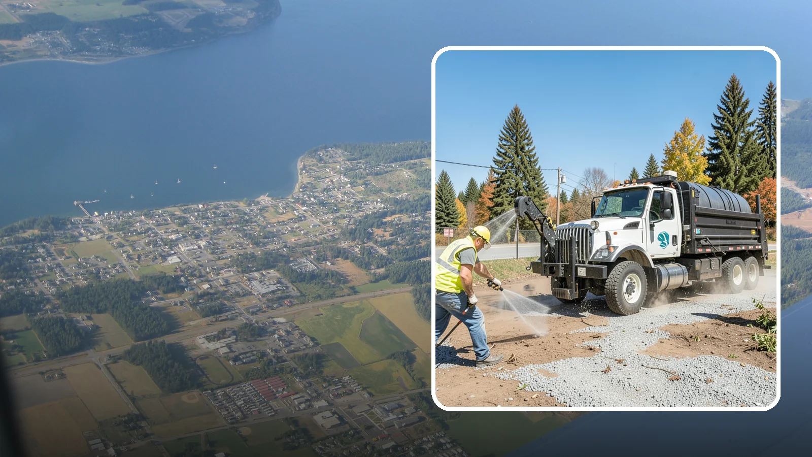 Bare Ground Vegetation Control in Coupeville, Island County, WA - Long-residual vegetation control keeping gravel yards, fence lines, and equipment areas free of growth.