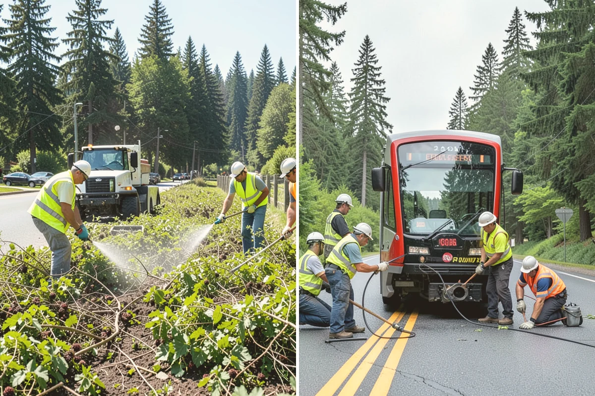 Bare Ground Vegetation Control in Eatonville, Pierce County, WA - Identify bare-ground zones and confirm setbacks from drainage and plantings