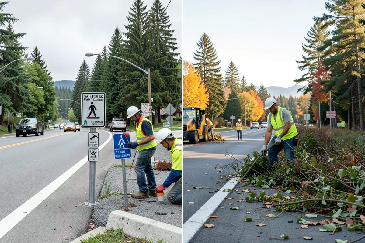 Bare Ground Vegetation Control in Fircrest, Pierce County, WA - Identify bare-ground zones and confirm setbacks from drainage and plantings