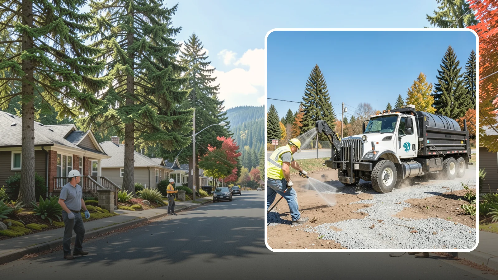 Bare Ground Vegetation Control in Hunts Point, King County, WA - Long-residual vegetation control keeping gravel yards, fence lines, and equipment areas free of growth.