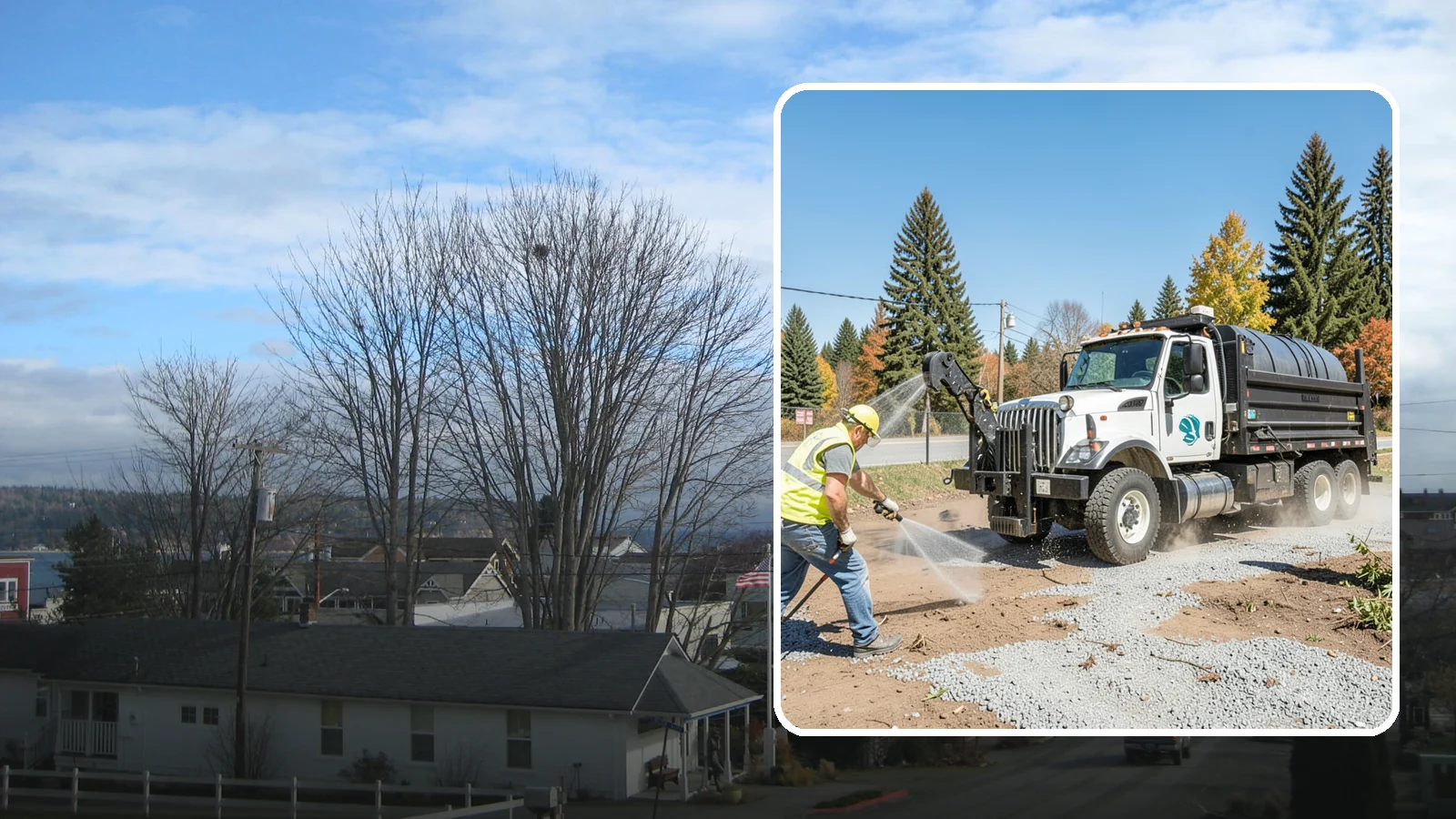 Bare Ground Vegetation Control in Langley, Island County, WA - Long-residual vegetation control keeping gravel yards, fence lines, and equipment areas free of growth.