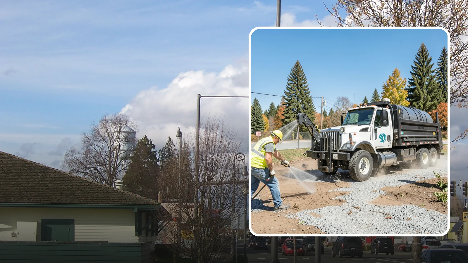 Bare Ground Vegetation Control in Marysville, Snohomish County, WA - Long-residual vegetation control keeping gravel yards, fence lines, and equipment areas free of growth.