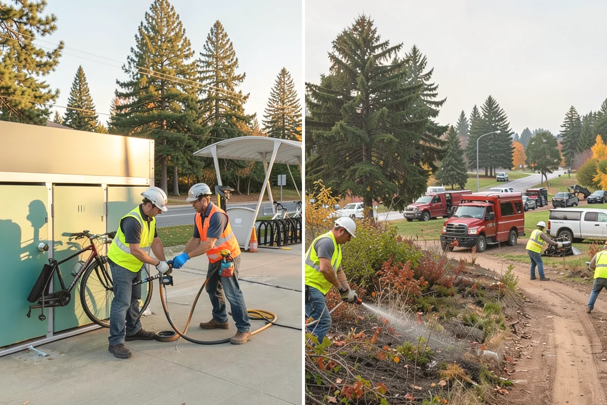 Bare Ground Vegetation Control in Steilacoom, Pierce County, WA - Identify bare-ground zones and confirm setbacks from drainage and plantings