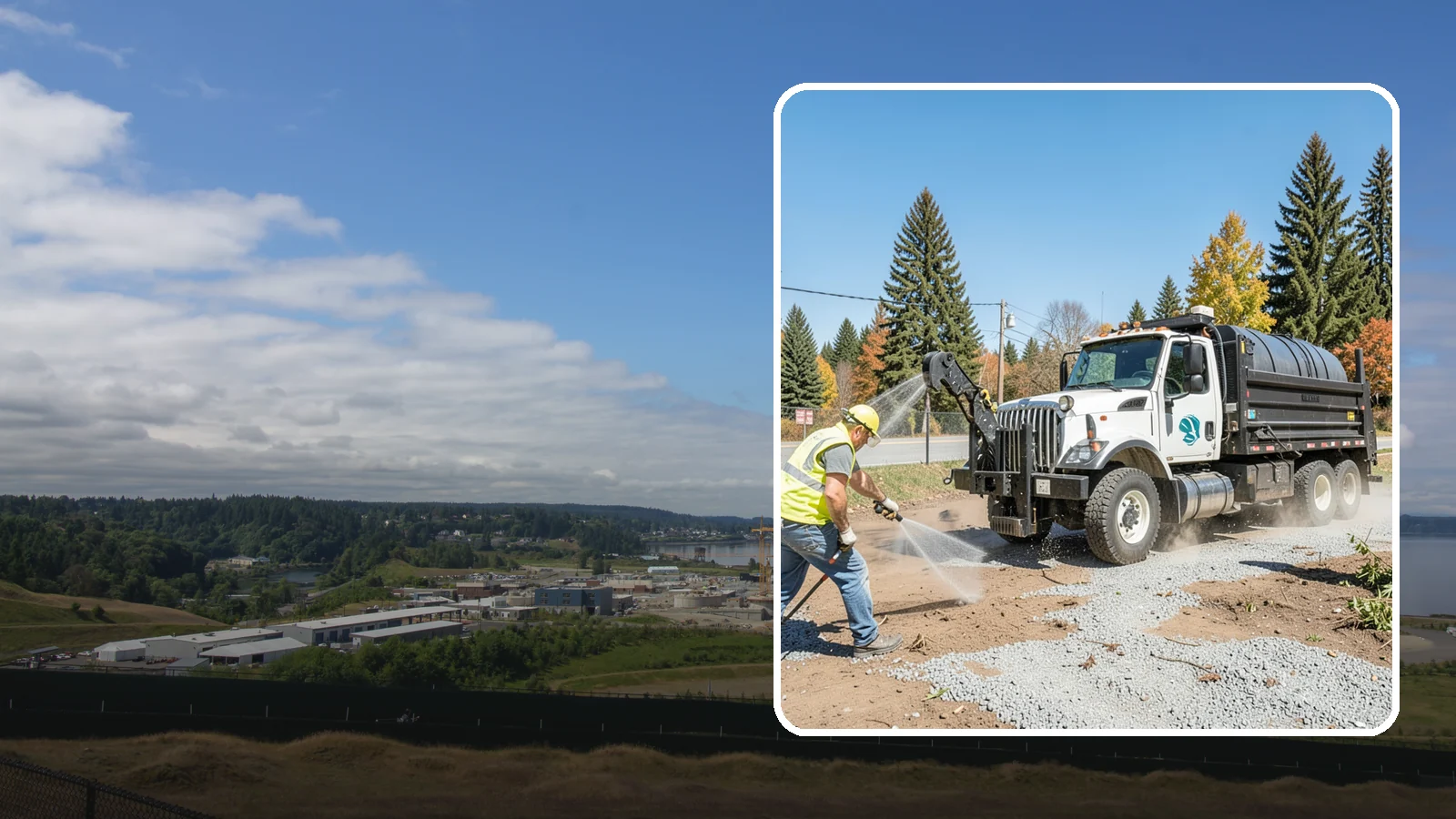 Bare Ground Vegetation Control in University Place, Pierce County, WA - Long-residual vegetation control keeping gravel yards, fence lines, and equipment areas free of growth.