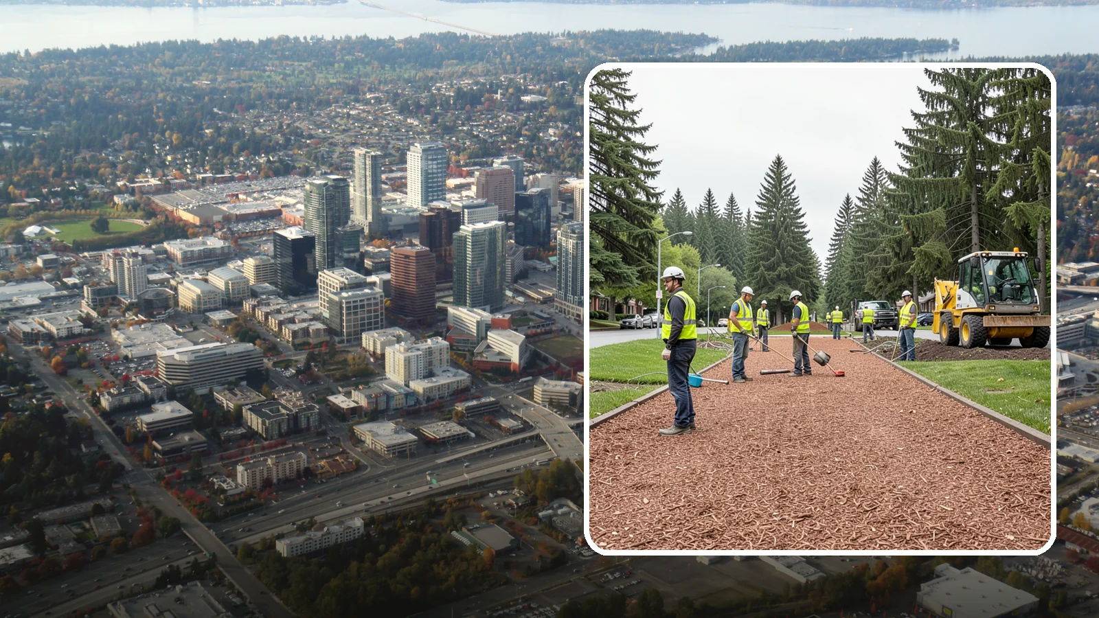 Bark Installation in Bellevue, King County, WA - Quality bark installation for public beds and pathways that delivers clean coverage and lasting ground cover.