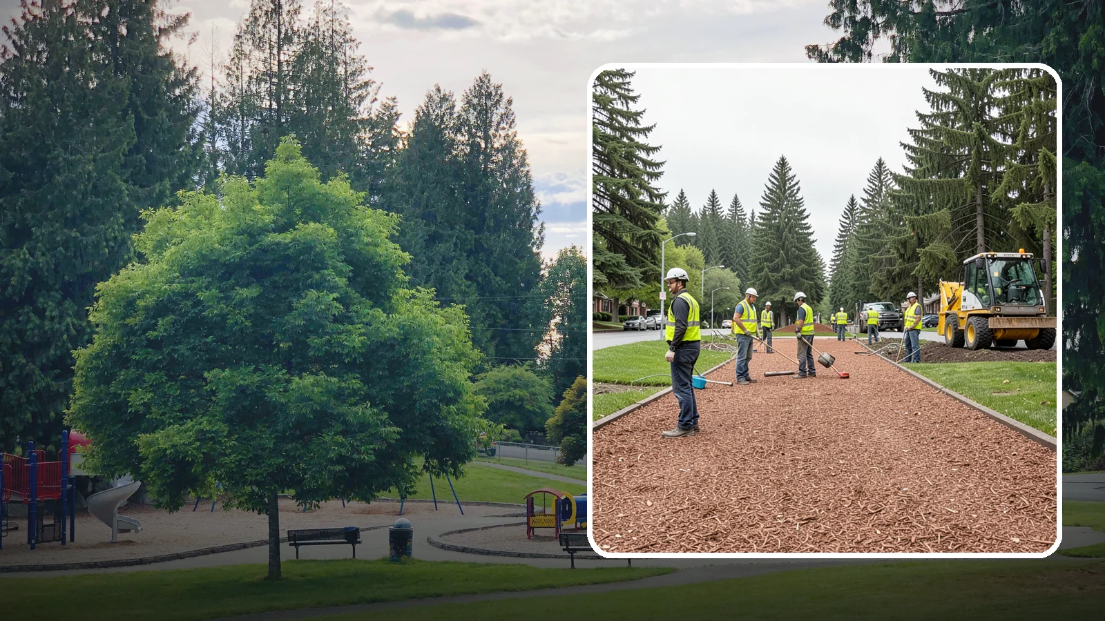 Bark Installation in Bonney Lake, Pierce County, WA - Quality bark installation for public beds and pathways that delivers clean coverage and lasting ground cover.