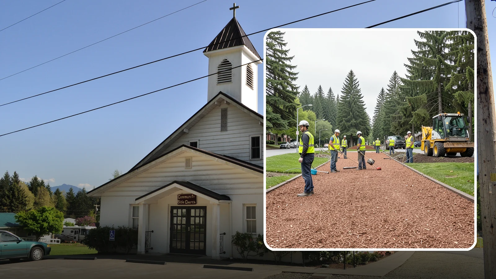 Bark Installation in Concrete, Skagit County, WA - Quality bark installation for public beds and pathways that delivers clean coverage and lasting ground cover.