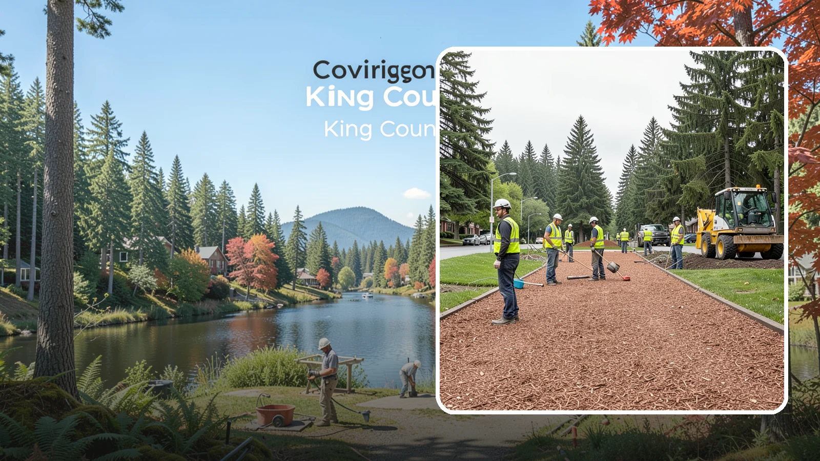 Bark Installation in Covington, King County, WA - Quality bark installation for public beds and pathways that delivers clean coverage and lasting ground cover.