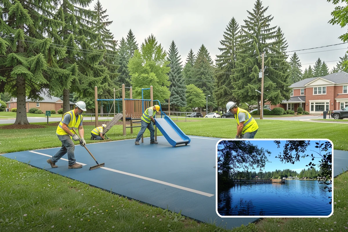 Bark Installation in Federal Way, King County, WA - Clean, uniform coverage across beds and pathways