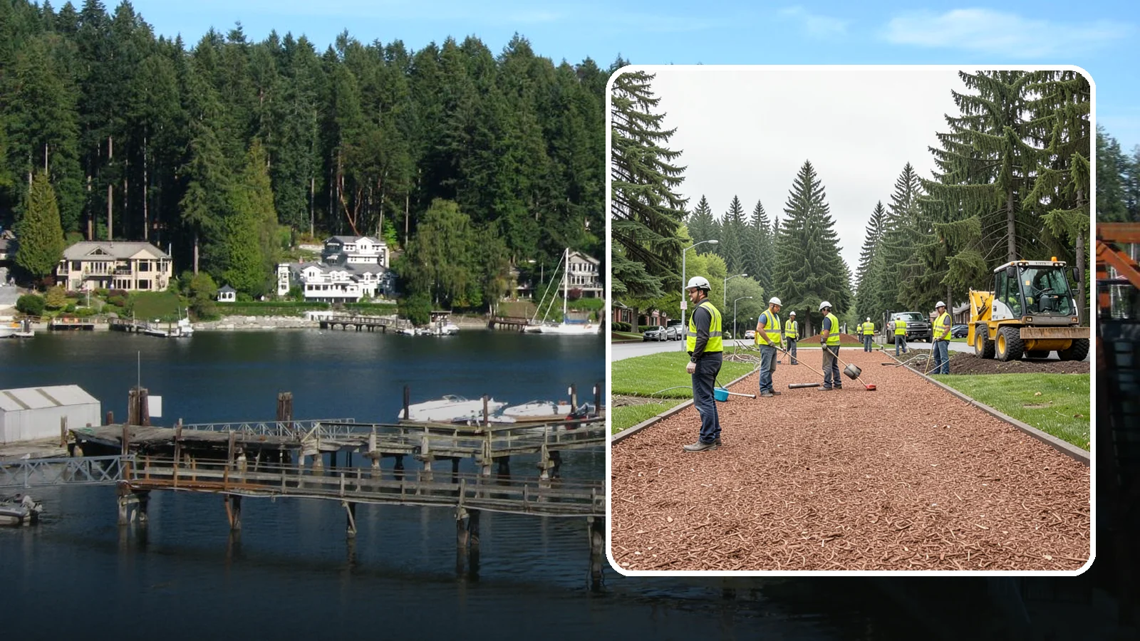 Bark Installation in Gig Harbor, Pierce County, WA - Quality bark installation for public beds and pathways that delivers clean coverage and lasting ground cover.
