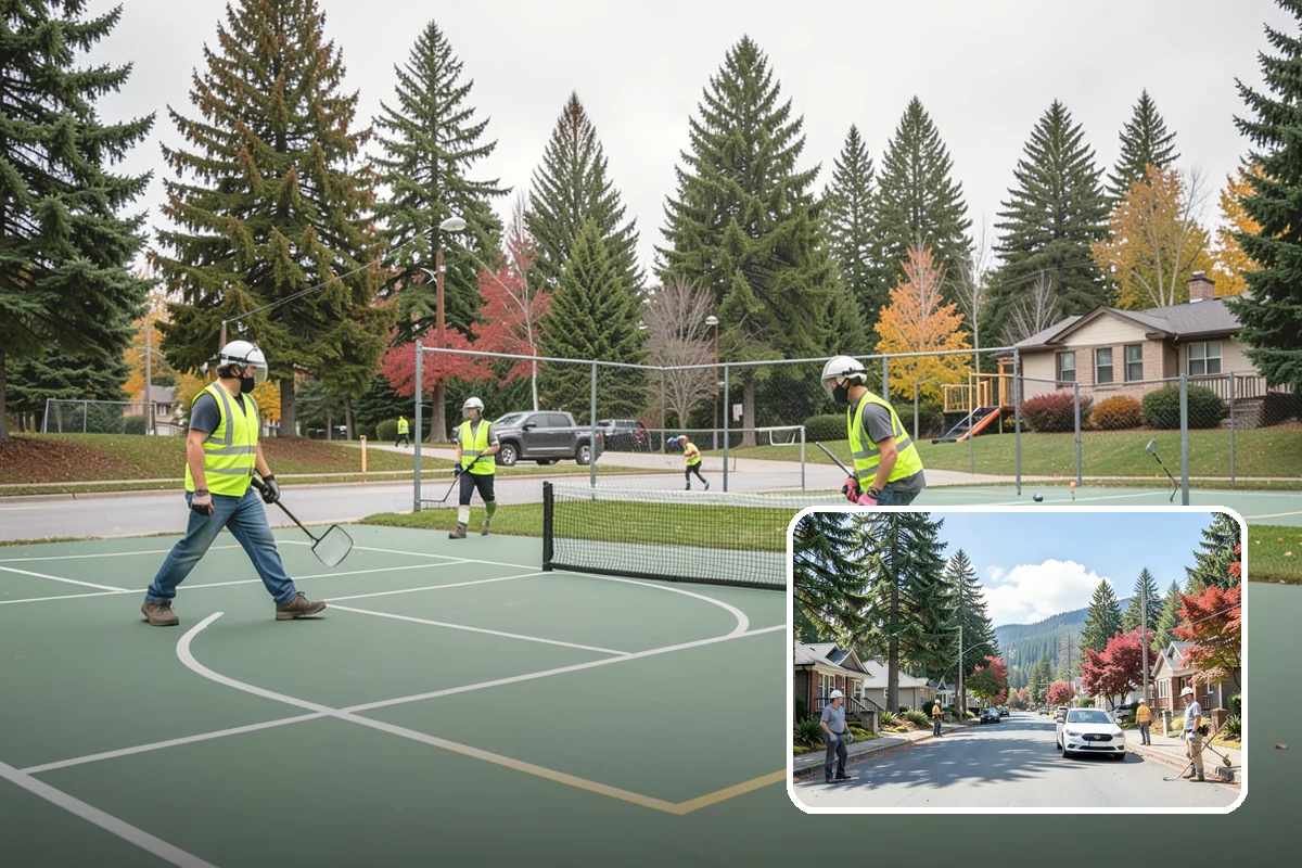 Bark Installation in Hunts Point, King County, WA - Clean, uniform coverage across beds and pathways