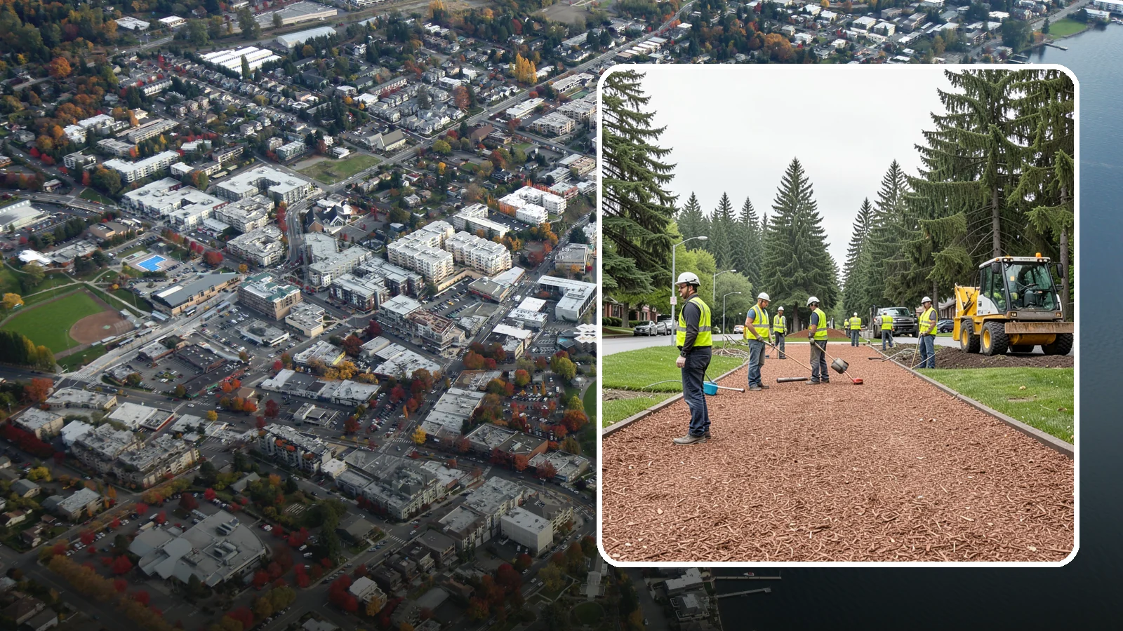 Bark Installation in Kirkland, King County, WA - Quality bark installation for public beds and pathways that delivers clean coverage and lasting ground cover.
