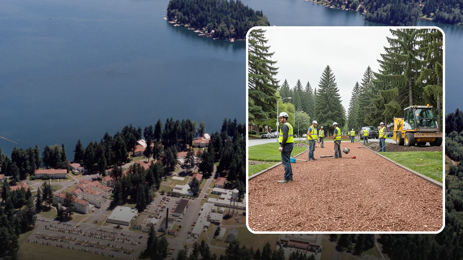 Bark Installation in Lakewood, Pierce County, WA - Quality bark installation for public beds and pathways that delivers clean coverage and lasting ground cover.