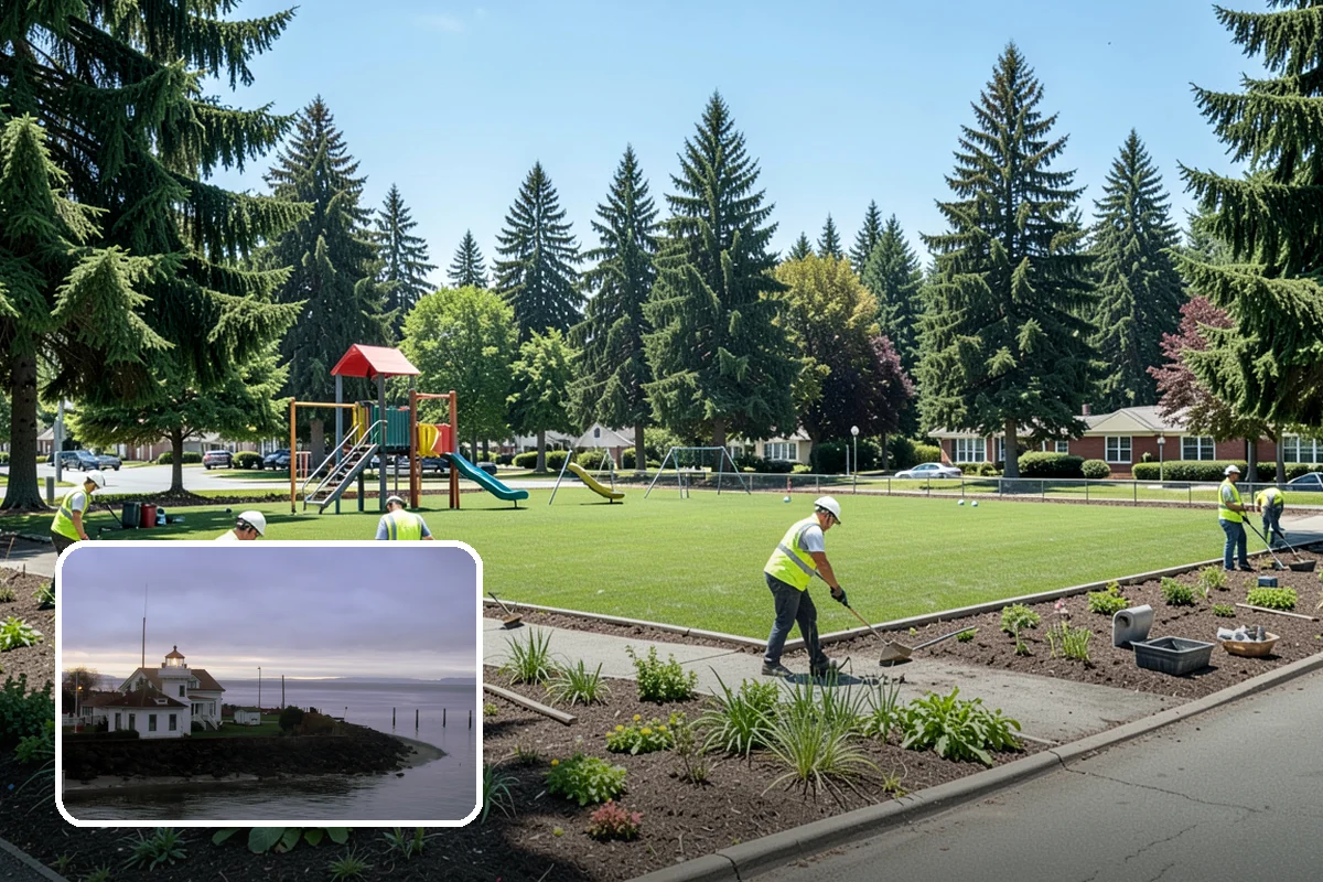 Bark Installation in Mukilteo, Snohomish County, WA - Clean, uniform coverage across beds and pathways