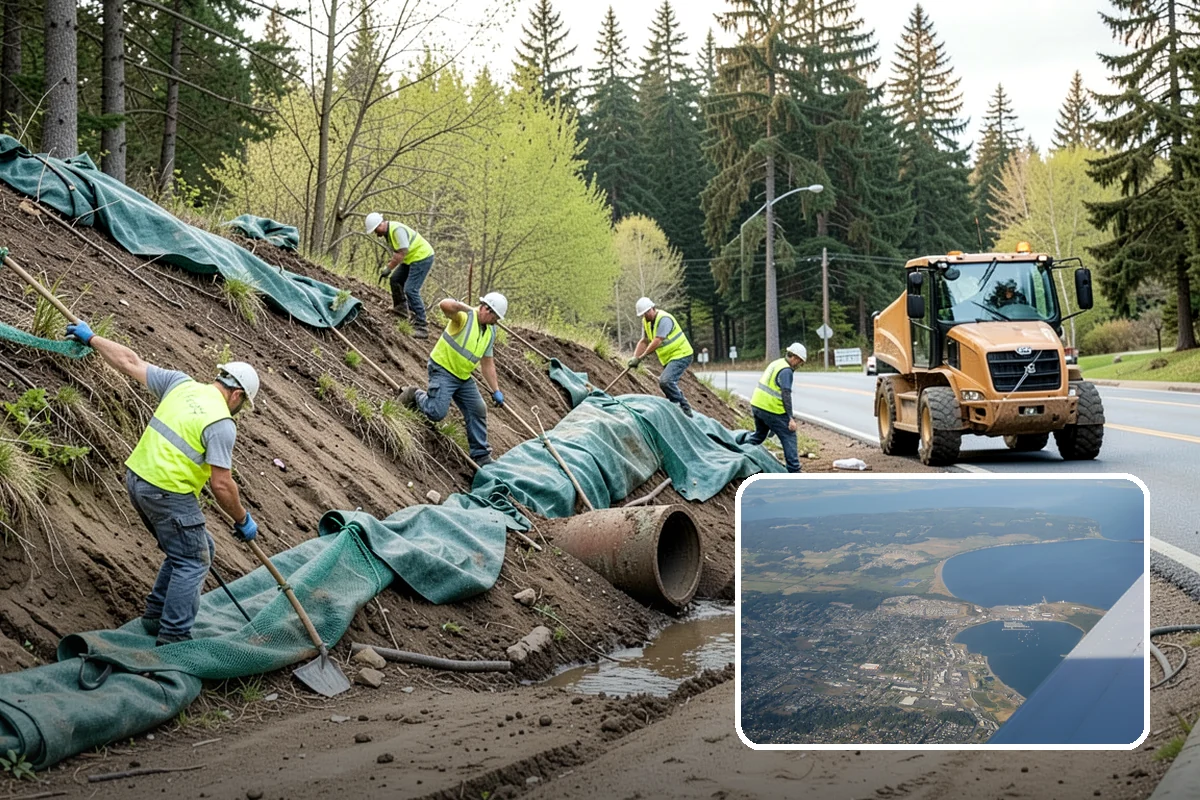 Bark Installation in Oak Harbor, Island County, WA - Clean, uniform coverage across beds and pathways