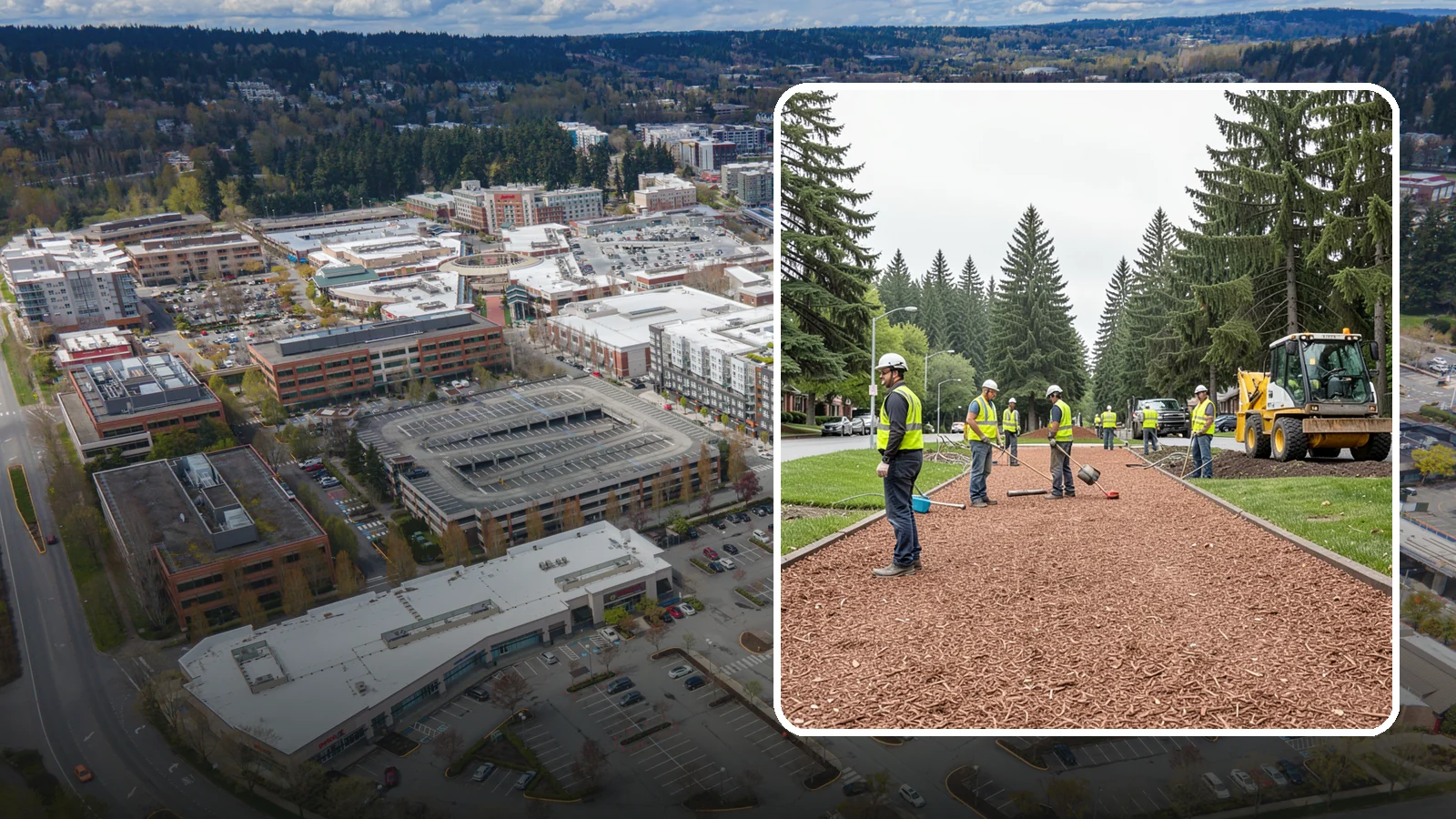 Bark Installation in Redmond, King County, WA - Quality bark installation for public beds and pathways that delivers clean coverage and lasting ground cover.