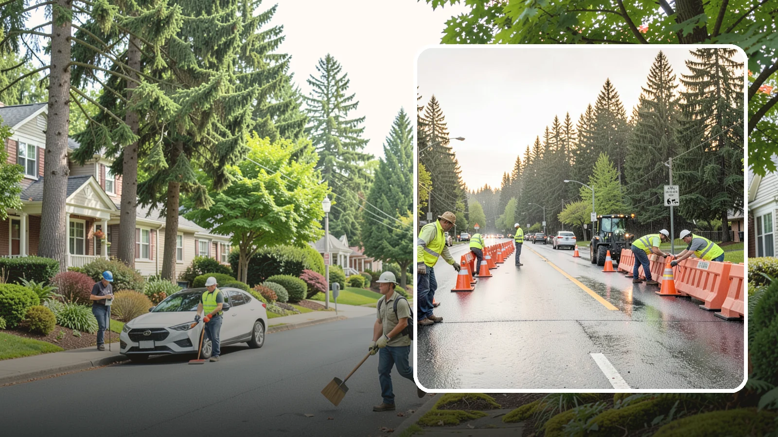 Barricade Placement in Beaux Arts Village, King County, WA - Placement of event and traffic barricades for Western Washington public events and road closures.