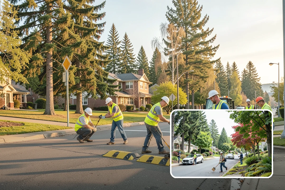 Barricade Placement in Beaux Arts Village, King County, WA - Placement aligned with approved traffic-control plans
